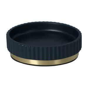 Elle Ridges Resin Soap Dish Navy and Gold 1.25 x 5inch Elle Ridges Resin Soap Dish Navy and Gold 1.25 x 5inch
